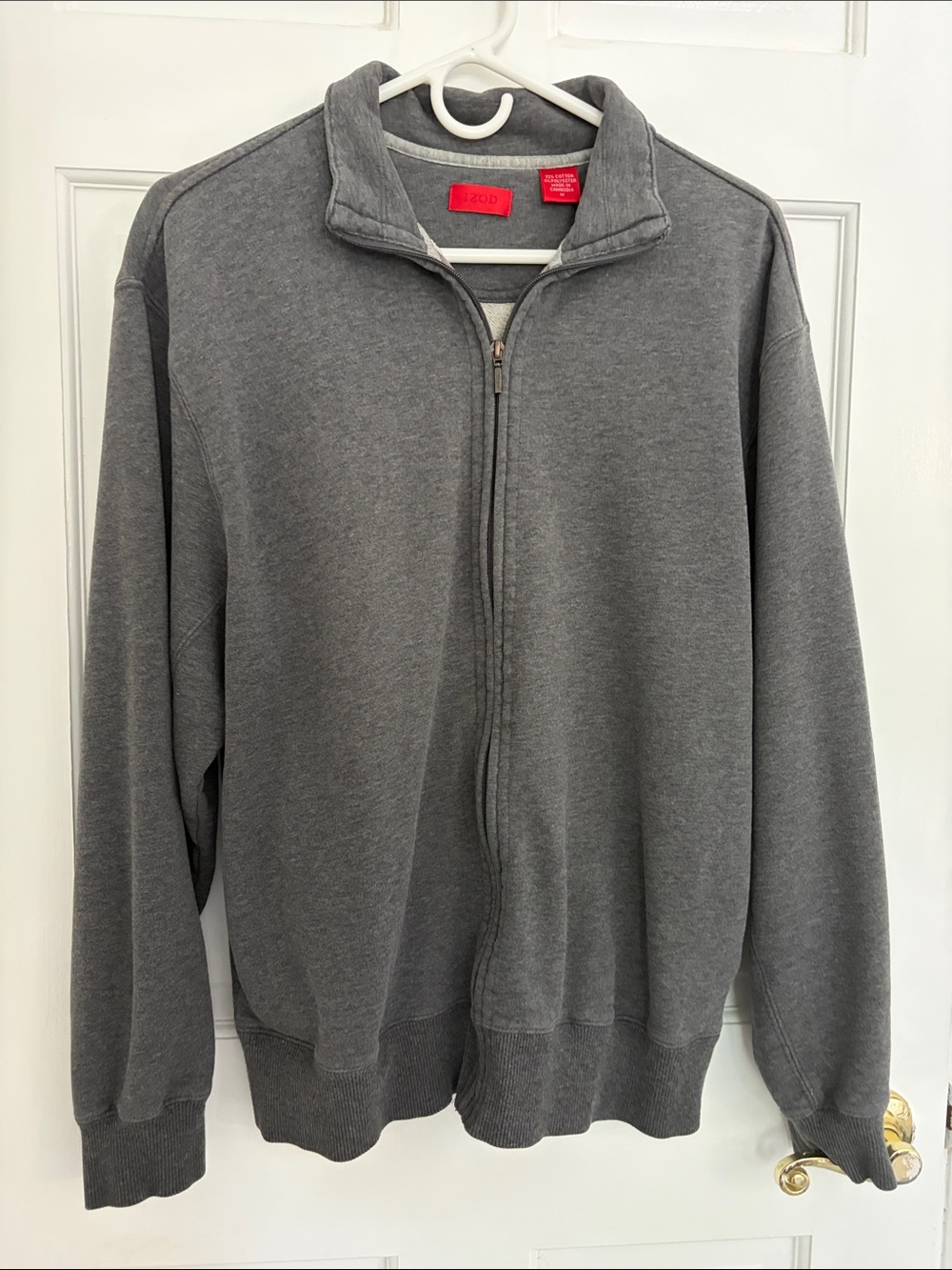 Izod Men's Charcoal Full-Zip Knit Sweater